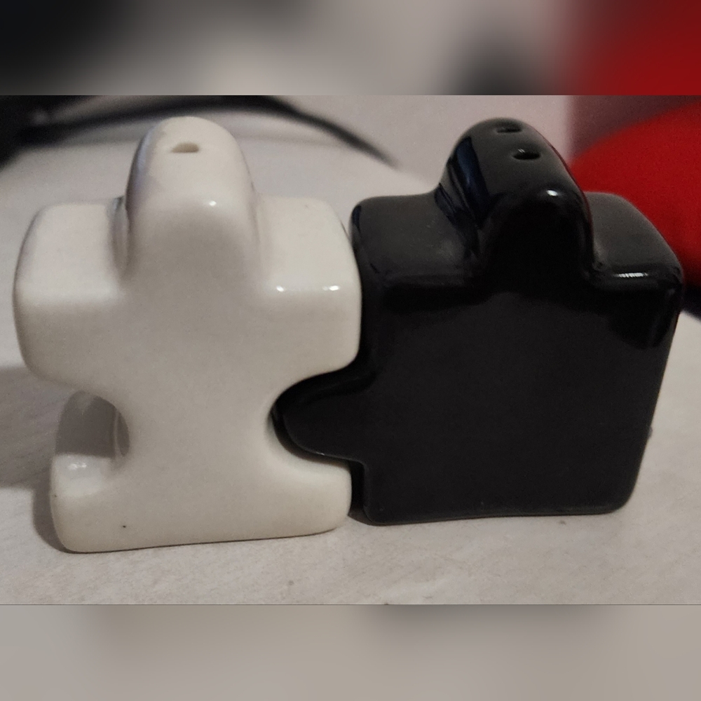 WeddingStar's COMPLETELY IN LOVE Salt and Pepper Puzzle Shakers (Used, No box)